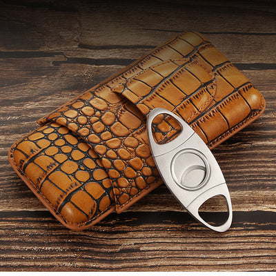 Cigar Case With Scissors Carrying Case - TABACALERA.COM