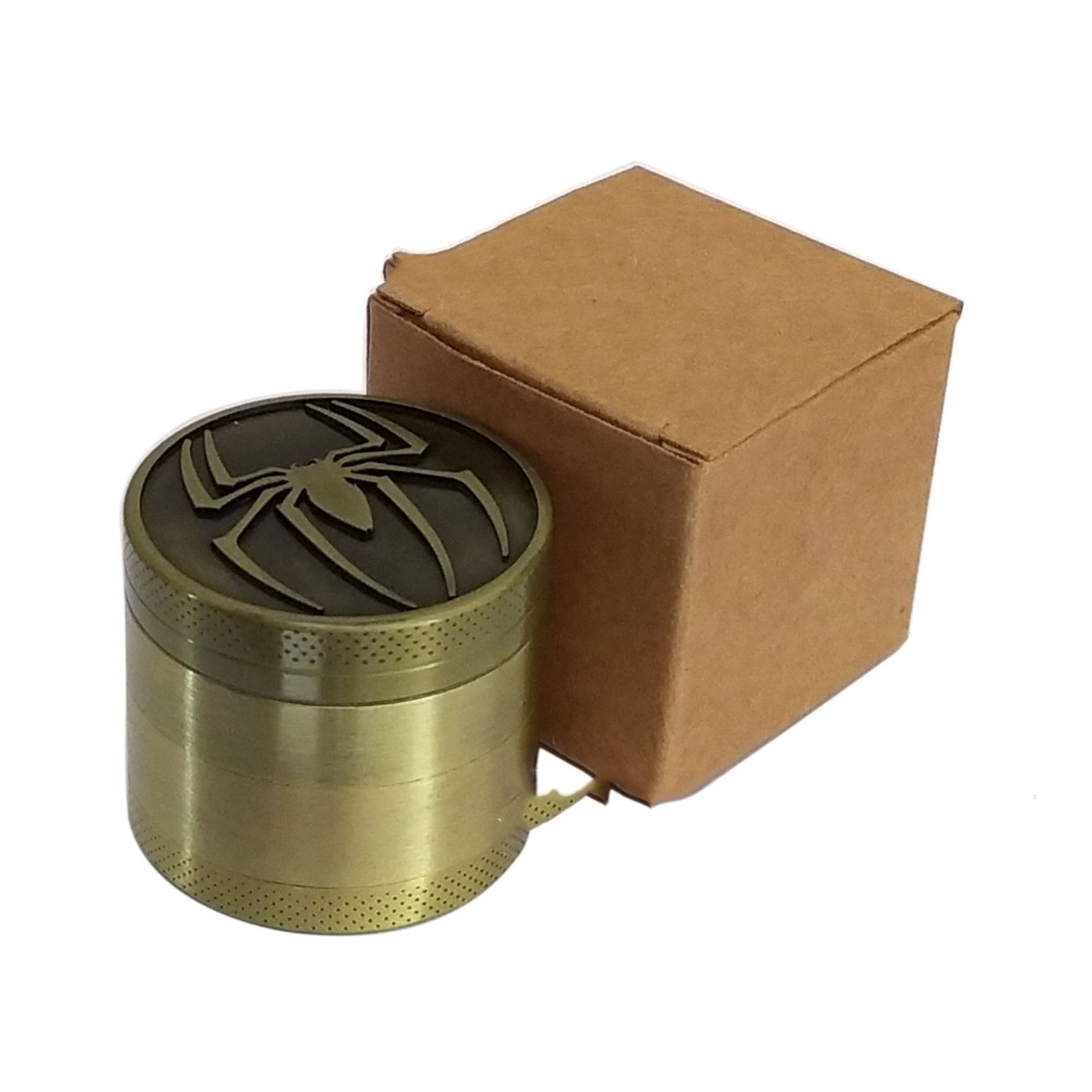 40mm 4-Layer Bronze Cigarette Crusher, Four-Layer Grinder Cigarette Box