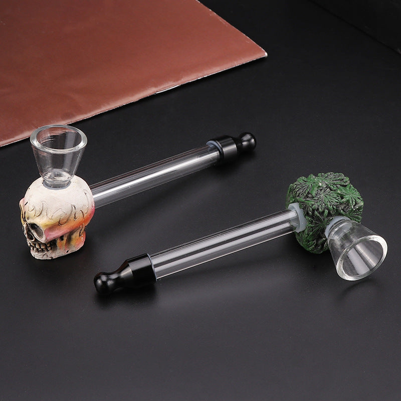 Patterned Glass Pipe Detachable Small Pipe Smoking Set
