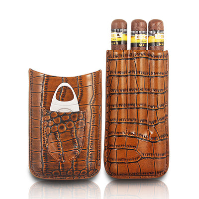 Cigar Case With Scissors Carrying Case - TABACALERA.COM