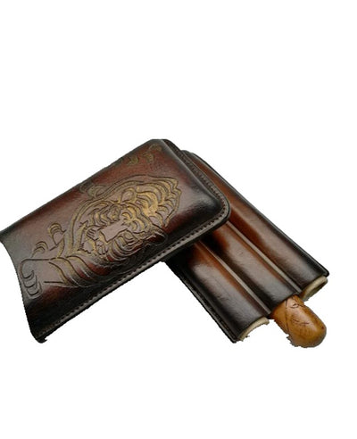 Cigar Case Portable Tiger Storage Bag - TABACALERA.COM